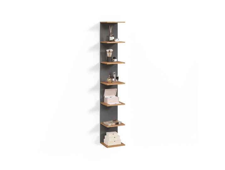 Livinity® Wandregal Vesuvio Anthrazit 30 x 190 cm, 6 Fächer, Rechteckig, 30x190x28 cm, Wohnzimmer, Regale, Wandregale