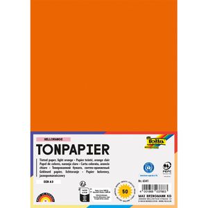 Folia Tonpapier 6341, A3, hellorange, 130g/m², 50 Blatt