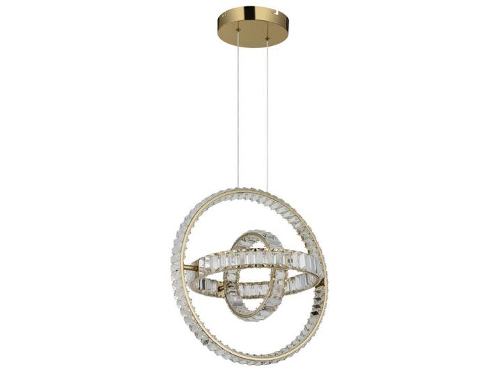 Globo Led-Hängeleuchte Neil, Klar, Goldfarben, Metall, Glas, 40x120x50 cm, CE, Stufenschalter, Farben fixierbar, Lampen & Leuchten, Innenbeleuchtung, Hängeleuchten, Pendelleuchten
