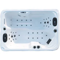 TroniTechnik® Outdoor Whirlpool LEVANZO inkl. Heizung, Hydromassage, Sanitäracryl und Farblicht, 190x135cm 450 Liter