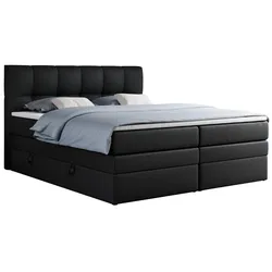 BOXSPRINGBETT ALVIN KING 120/200 Schwarz Kunstleder - H3