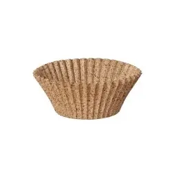 Papstar 100 Backförmchen rund Ø 3 cm · 2,2 cm natur aus Frischfaser und Kakaoschalen