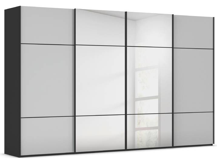 Schwebetürenschrank, 360x223 cm, Holzwerkstoff, Grau