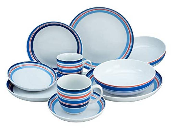 CreaTable\, 22901\, Série Allround - COAST LINE\, Ensemble de vaisselle\, service combiné 10 pièces.