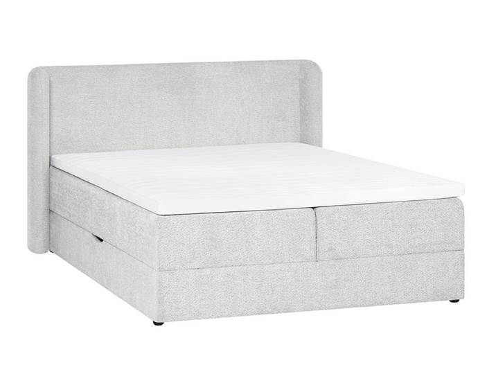Boxspringbett MARGOT hellgrau 160x200cm fest