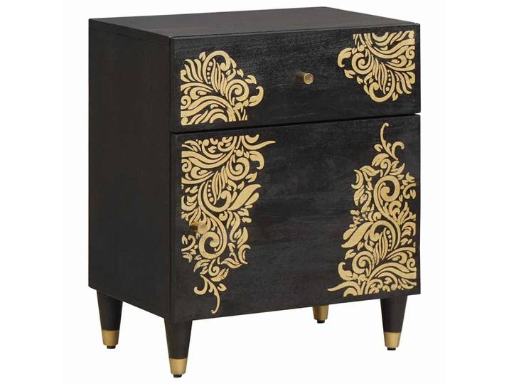 vidaXL Bedside Cabinet with Door Schwarz 50 x 33 x 60 cm