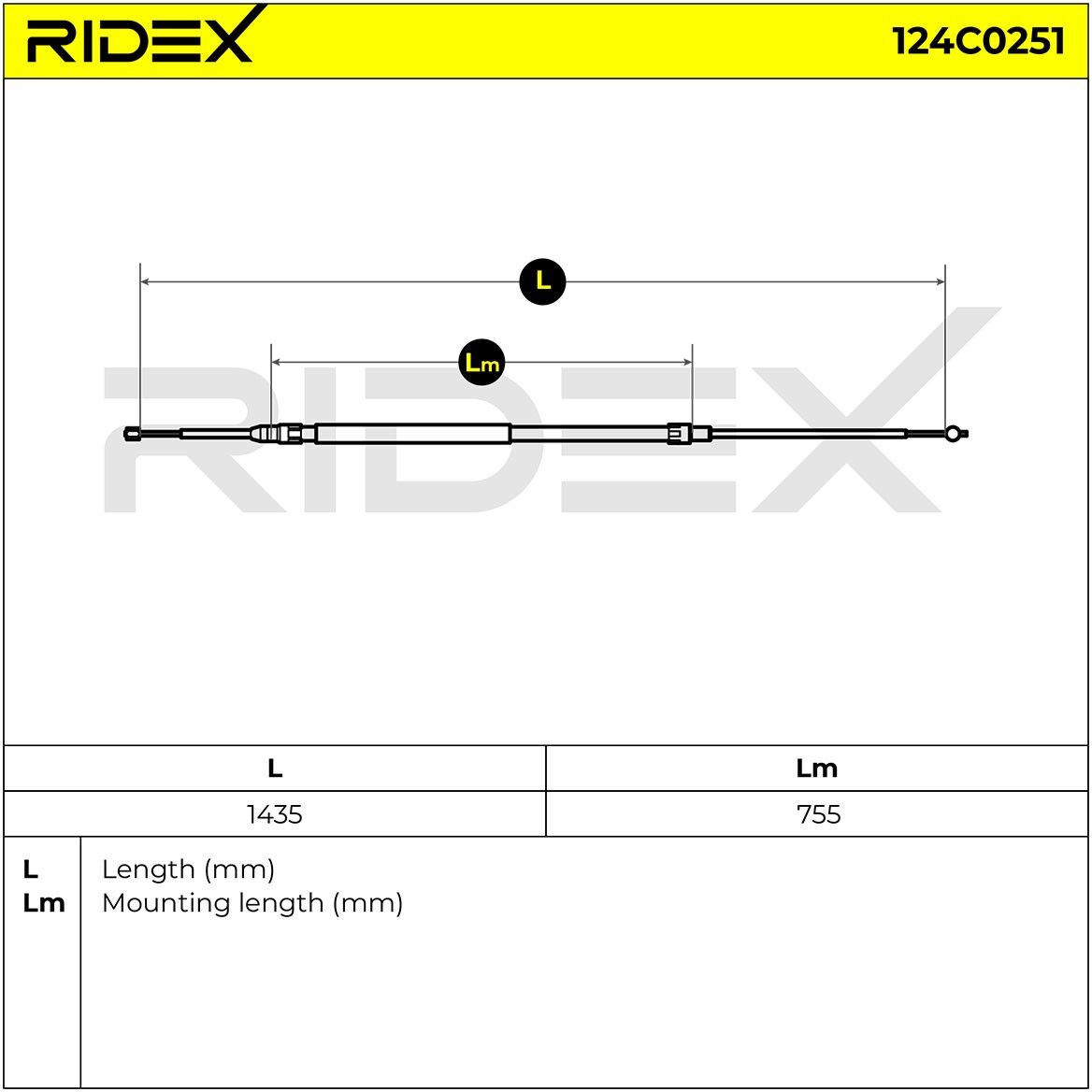 RIDEX 124C0251 Handbrake cable