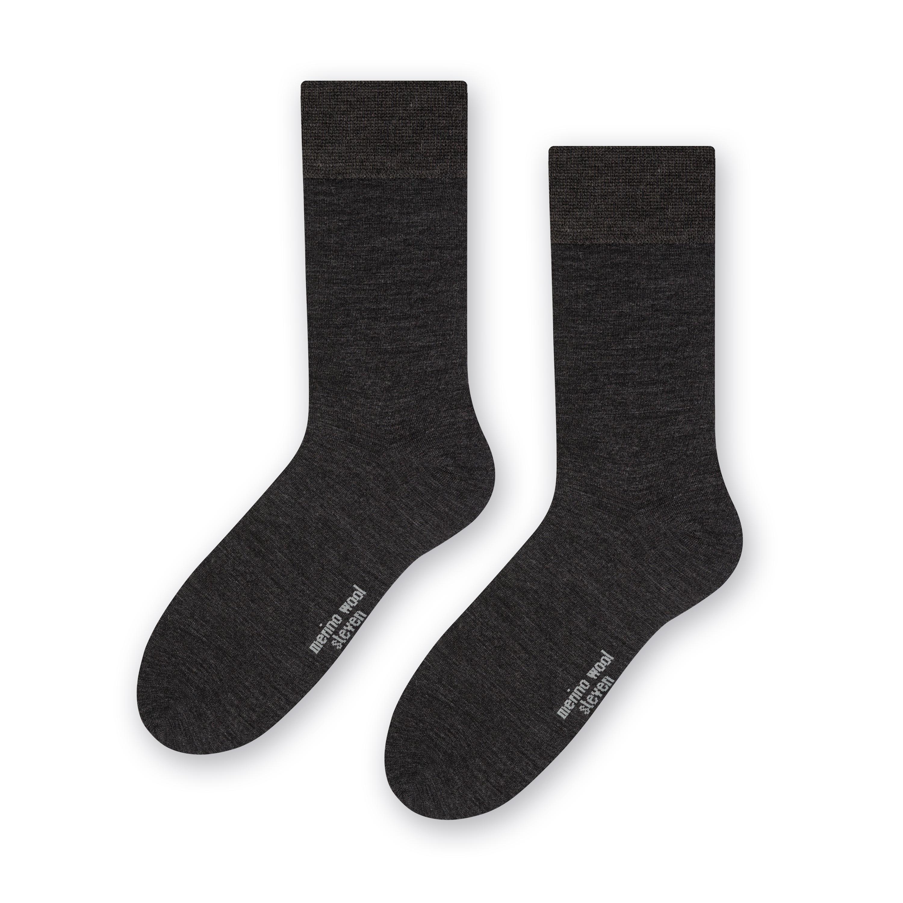 Steven - Heren 1 Paar Originele Merino Wol Sokken voor de Winter - Houtskool