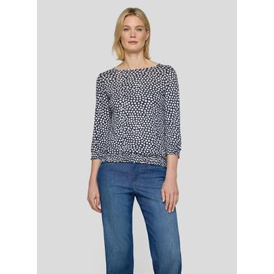 3/4-Arm-Shirt RABE, Damen, Gr. 52, blau (pazifik), Jersey, Obermaterial: 50% Baumwolle, 50% Viskose, bedruckt, regular fit normal, U-Boot-Ausschnitt, elastischer Bund, Shirts 3/4-Arm-Shirt, mit All-Over Print