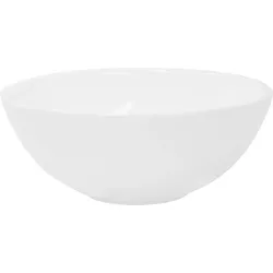 LuxeBath ML-Design Aufsatzwaschbecken Keramik Weiß glänzend Ø 28 × 11,6 cm, rund, mit Abflussloch, inkl. Ablaufgarnitur – Handwaschbecken