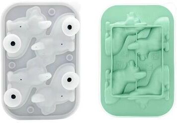 Inspired Finds 3D Corgi Silicone Ice Tray With Lid BPA Free Ice Block Mold For Cocktails & Drinks green