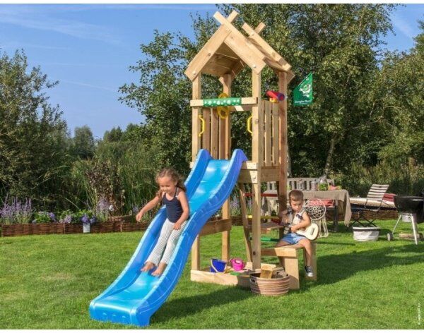 Jungle Gym Totem Legetårn M/blå Rutsjebane