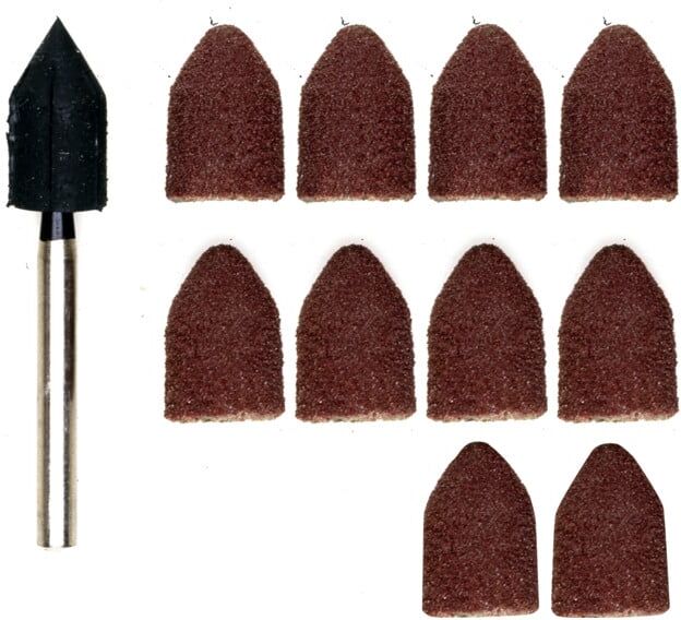 Proxxon Porte-capsules abrasives, 9 mm, 5 capsules abrasives grain 80 + 150 chacune (28987)