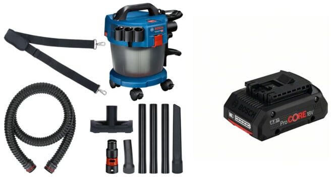 Set Bosch Akku-Staubsauger GAS 18V-10 L Solo Version + Akkupack ProCORE 18 Volt, 4,0 Ah