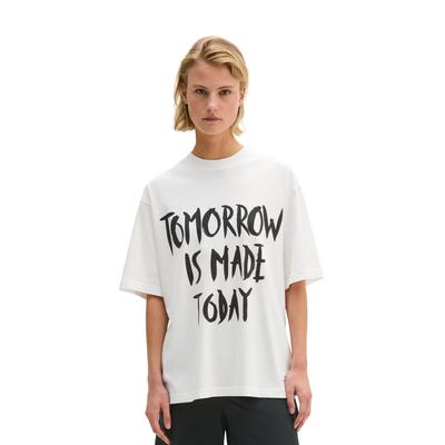 T-Shirt MARC O'POLO "aus regenerativer Bio-Baumwolle", Damen, Gr. M, weiß, Obermaterial: 100% Baumwolle, bedruckt, loose fit, Rundhals, Shirts T-Shirt