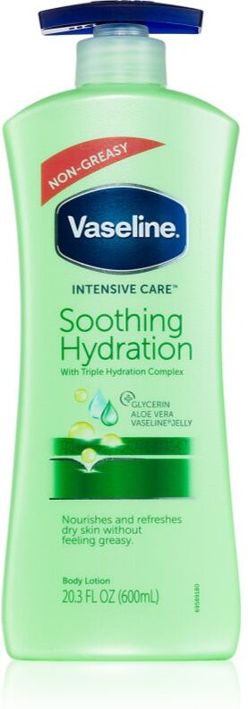 Vaseline Intensive Care beruhigende Hautmilch mit Pumpe Aloe Fresh 600 ml