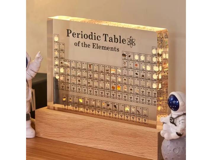 Tableau Périodique des Éléments en Acrylique, Figurine de Tableau Périodique de Mendeleev, Ornement Scientifique, Décoration de Chambre, Accessoires de Bureau