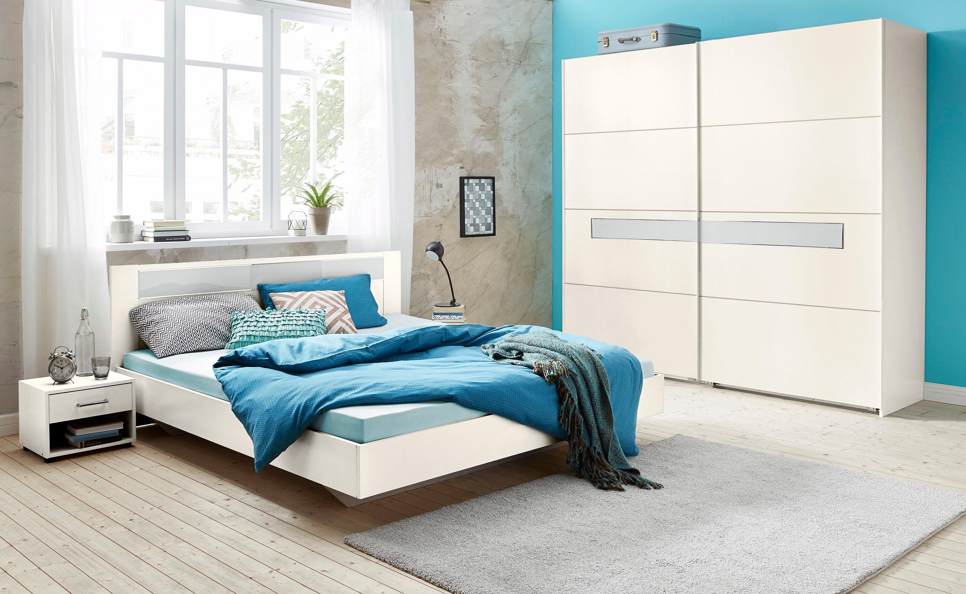Bett WIMEX "Petra/Pamela", weiss (weiß, weißglas), L:210cm, Betten, Bett weiß, weißglas Liegefläche Länge B: 200cm x 160cm