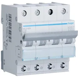 Hager Leitungsschutzschalter, Kennlinie C, 3+N, 25A, QC - MCS625