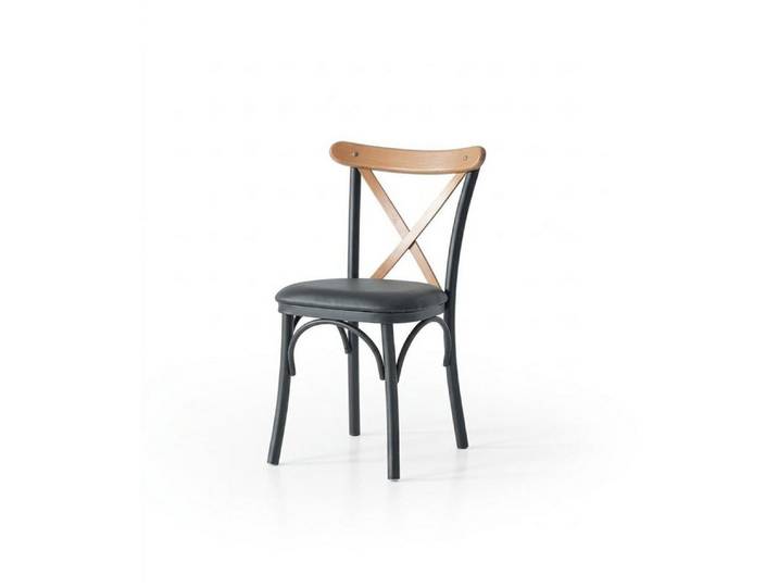JVmoebel Esszimmerstuhl Stuhl Schwarz Bequem Weich Metall Modern Stil Komfortabel, Made in Europa