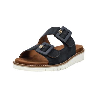 Pantolette ARA "Ara Sandalen Veloursleder", Damen, Gr. 41, Leder, schwarz, Veloursleder, Schuhe Pantolette