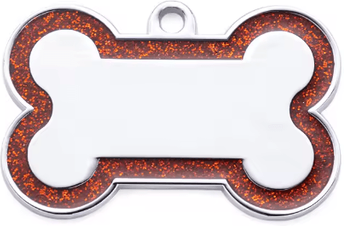 Inspire Picks SparkTag Custom Glitter Pet ID Tag Double Sided Personalized Dog & Cat Name Pendant red s 33x21mm