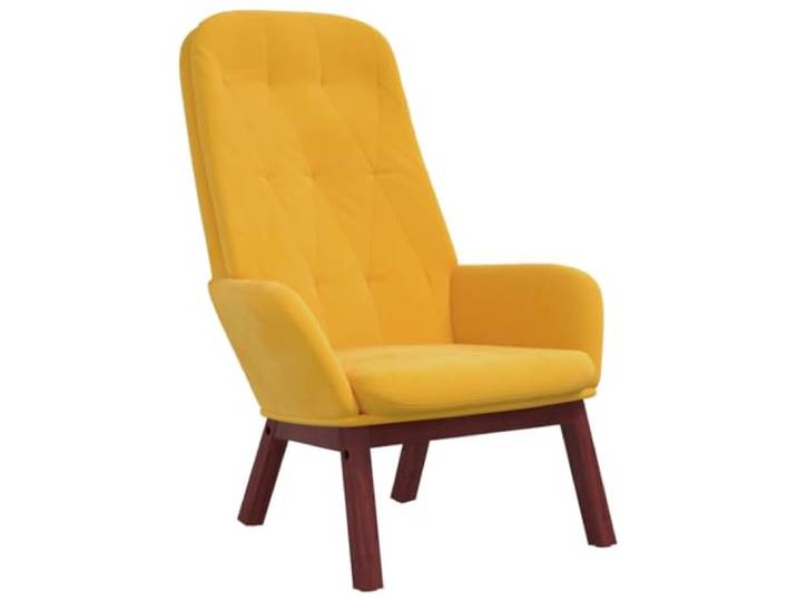 NLQMSU Relaxsessel, Senfgelb, aus Samt Weicher und luxuriöser Samt, Rahmen aus Holz und Metall, dekorative Punkte auf der Rückenlehne, elegante Linien