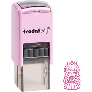 Trodat Motivstempel edy FIX Prinzessin, aus Kunststoff, 1,9 x 1,9 cm, selbstfärbend, pink