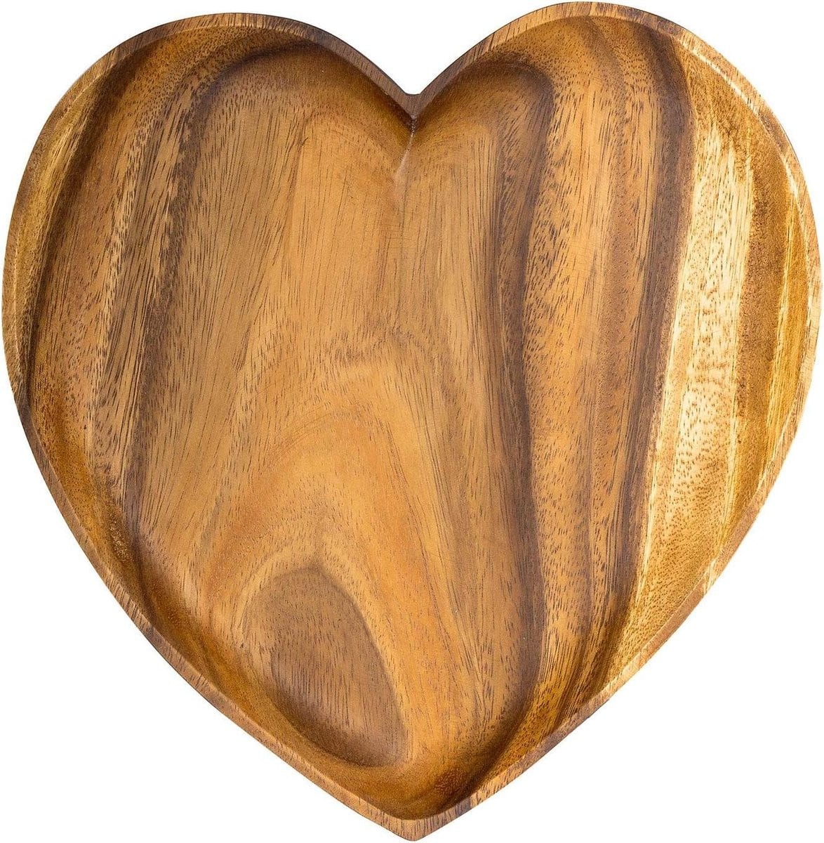 Houten Schaal Hart - Bruin - Diameter: 20 cm