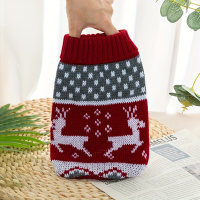 Friendly Fresh Finds Knitted Wool Pet Sweater For Dogs And Cats Cozy, Stylish Sweater For Bichon, Corgi, And More red xl