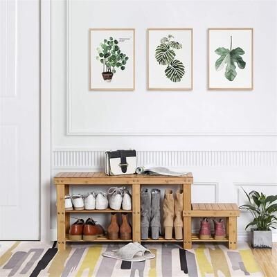 No "2-Tier Shoe Bench Boot Organizing Rack Entryway Storage Shelf - 11.1""D x 44.1""W x 17.7""H"