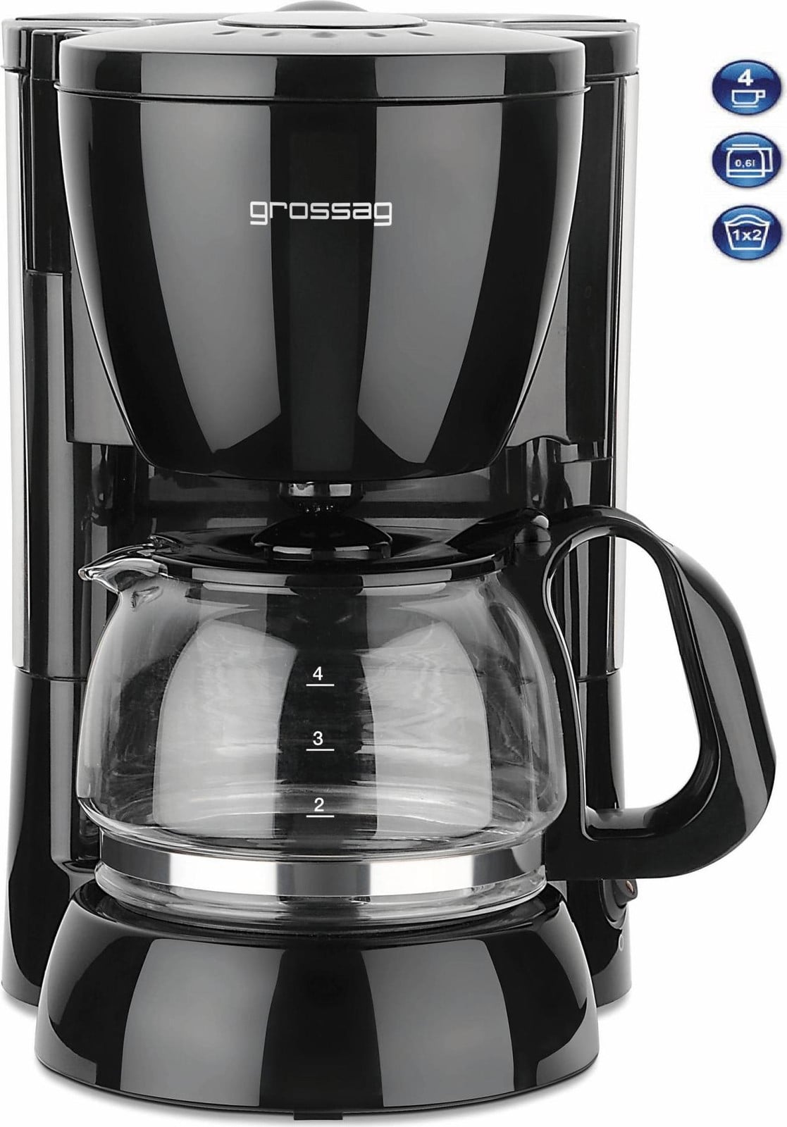 Grossag 4-kops koffiezetapparaat met glazen kan 1306 KA 12.17