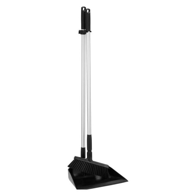Vikan Fejebakkesaet,, sort, aluminium/polyester/PP, med langt skaft og kost (1000026306)