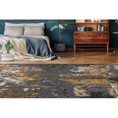 Teppich PADIRO "Primavera 525", bunt (multi, blau), B:80cm H:5mm L:150cm, Baumwolle, Chenille, Polyester, Teppiche, Teppich, Flachgewebe