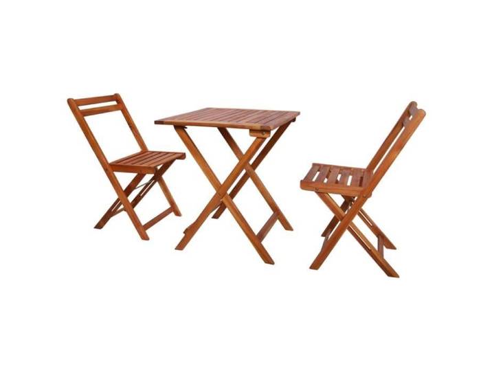 Mobilier de bistro pliable 3 pièces en Bois d'acacia solide