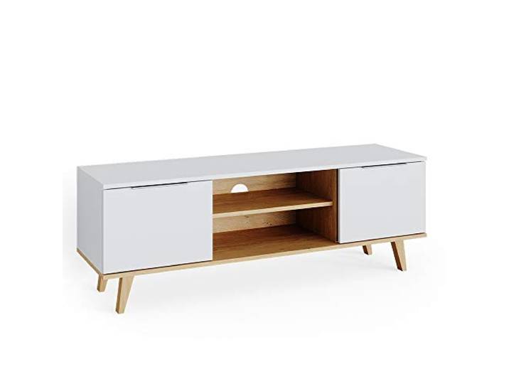 Vicco Lowboard Nautica, Weiß, 138 x 49 cm zur Aufstellung von TV-Geräten und Medienzubehör