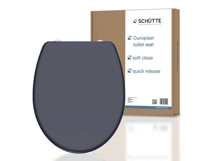 SCHÜTTE Duroplast Abattant WC ANTHRAZIT\, abattant WC à fermeture souple avec attache rapide