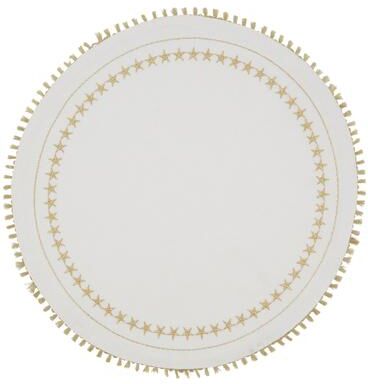 Saro Lifestyle Embroidered Placemats With Stars Tassel Design (Set of 4)