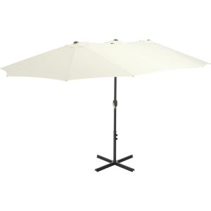 vidaXL Sonnenschirm 44868, 460 x 270cm, beige, Doppelschirm, mit Ständer