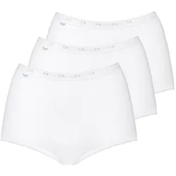 Sloggi Damen Slip Maxi, 3er Pack - Basic+, einfarbig Weiß / 50