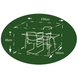 Abdeckhaube anthrazit für Sitzgruppe Abdeckplane Schutzhülle 230x160x95cm anthrazit