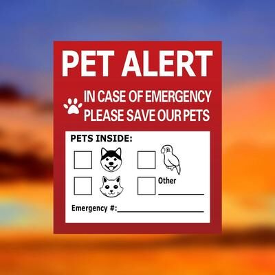Uplift Picks Pet Alert Window Sticker Emergency Rescue Decal Static Cling Sign For Home Safety c 11.50 Cm X 10 Cm