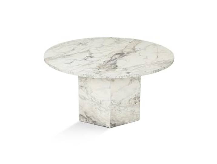 Hanah Home Moderner rustikaler Couchtisch, Freesia Marble, 80 x 80 x 40 aus 100% MDF, Stärke: 18 mm perfekt für modernes Homeoffice & Arbeitszimmer, Elegantes & funktionales Design