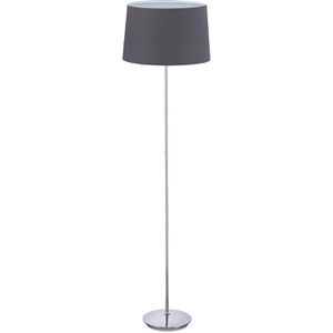 Relaxdays Stehlampe silber, 148,5 cm, mit E27-Fassung