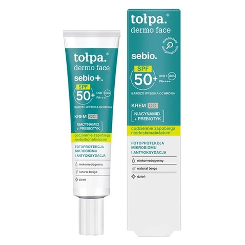 Tołpa Topa Dermo Face Sebio+ Cc Cream With Spf50+ Pa++++ Natural Beige 40ml (Beige, 40 ml) (56755559)