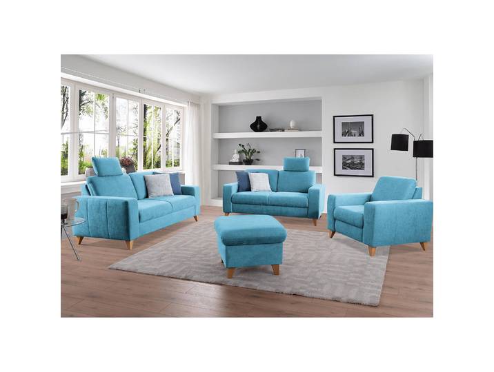 Canapé Gothem 2 places Bleu Tissu Palila 173 x 88 x 88cm Moderne