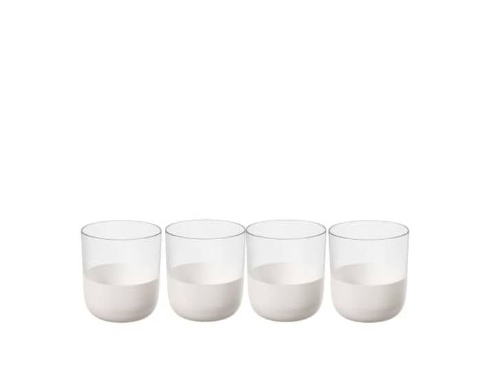 Villeroy & Boch - Manufacture Rock blanc Ensemble de verres à whisky\, 4 pièces. Ensemble de verres pour whisky et cocktails\, 250 ml\, Verre en cristal\, Aspect ardoise blanc mat
