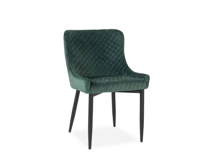 Chaise rembourrée velours vert