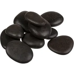 Hot Stone Massage-Steine - 9 Stück, schwarz - Linderung von Schmerzen & Verspannungen - Fördert Tiefenwärme & Durchblutung für Wellness zu Hause