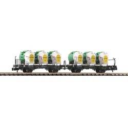 FLEISCHMANN 823306 N Behältertragwagen-Doppeleinheit, DB, Ep. IV